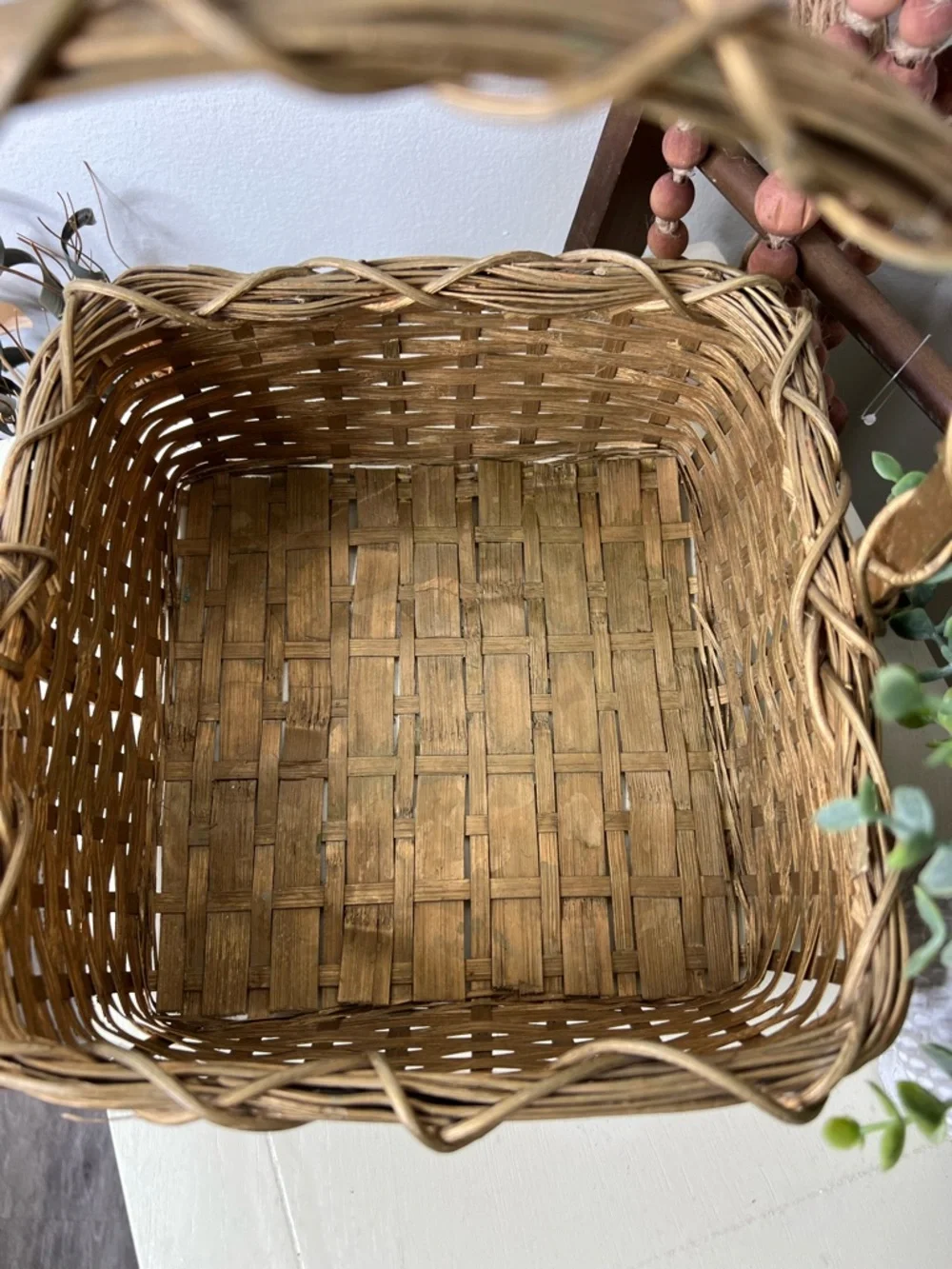 Vintage Handwoven Gold Basket